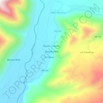 Plaza Rosario topographic map, elevation, terrain