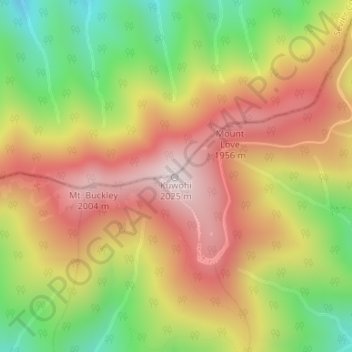 Kuwohi topographic map, elevation, terrain