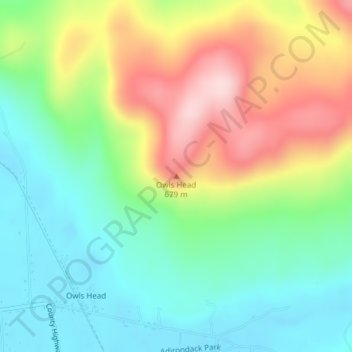 Owls Head topographic map, elevation, terrain