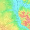 Bordeaux topographic map, elevation, terrain