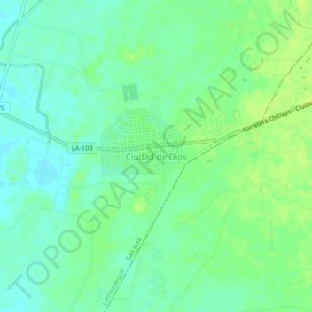 Ciudad de Dios topographic map, elevation, terrain