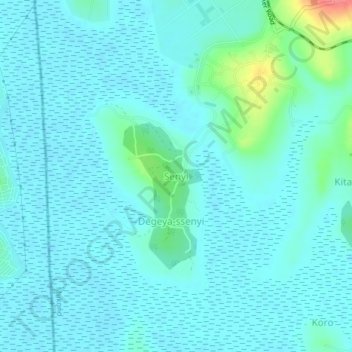 Senyi topographic map, elevation, terrain