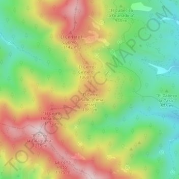 "El Cerro la Silla" (Cima oeste) topographic map, elevation, terrain