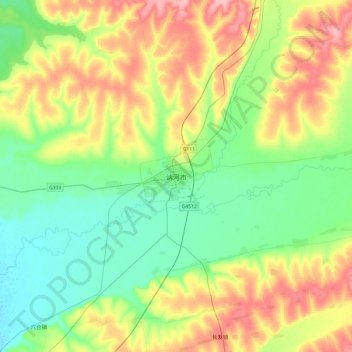Nehe topographic map, elevation, terrain