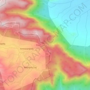 Ramakkalmedu topographic map, elevation, terrain