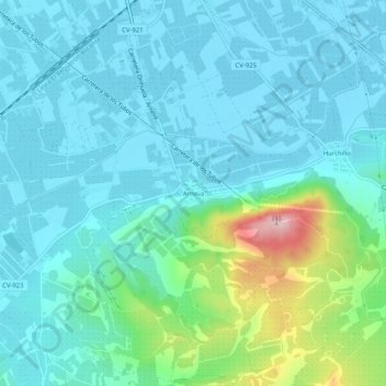 Arneva topographic map, elevation, terrain