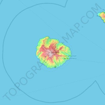 La Gomera topographic map, elevation, terrain