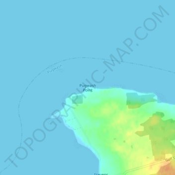 Pugwash Point topographic map, elevation, terrain