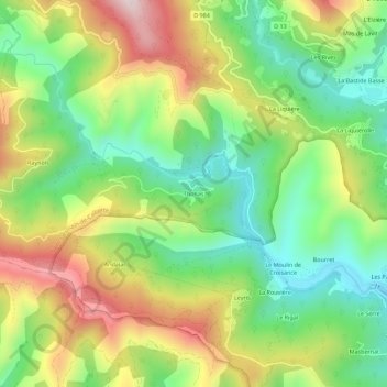 Thonas topographic map, elevation, terrain