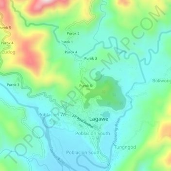 Purok 6 topographic map, elevation, terrain