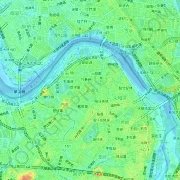 溪洲 topographic map, elevation, terrain