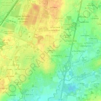 Fontenay topographic map, elevation, terrain