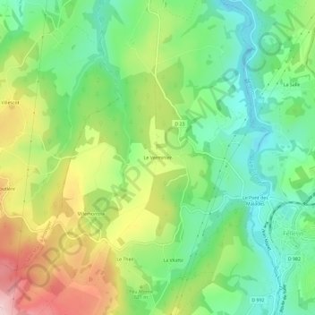 Le Verminier topographic map, elevation, terrain