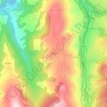 Herada topographic map, elevation, terrain