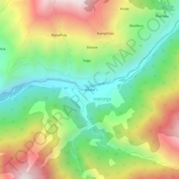 Tapethok topographic map, elevation, terrain