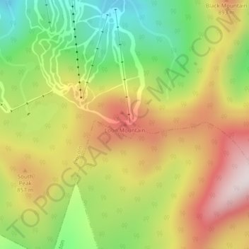 Loon Mountain topographic map, elevation, terrain