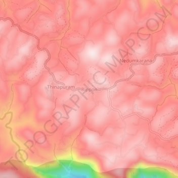 Rippon topographic map, elevation, terrain