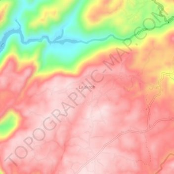Laitkroh topographic map, elevation, terrain
