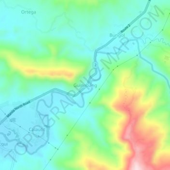 Guinabang topographic map, elevation, terrain