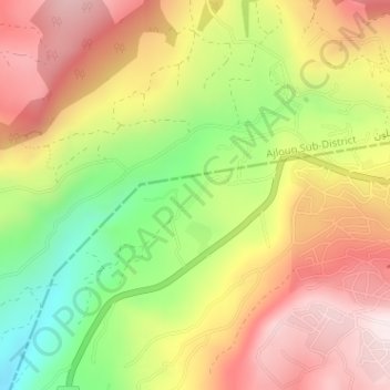 Wadi al Muzayrib topographic map, elevation, terrain