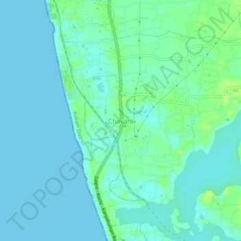 Chavara topographic map, elevation, terrain