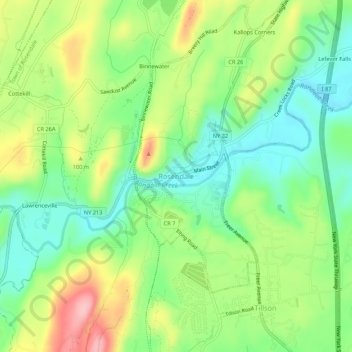 Rosendale topographic map, elevation, terrain