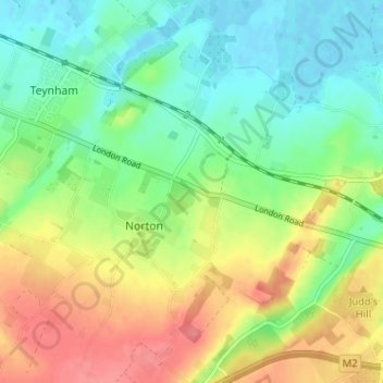 Norton Ash topographic map, elevation, terrain