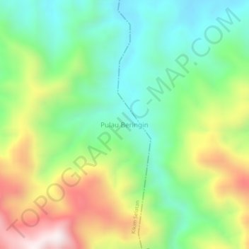 Pulau Beringin topographic map, elevation, terrain