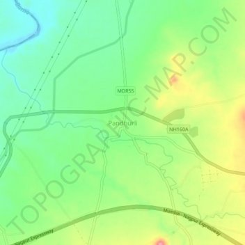 Pandhurli topographic map, elevation, terrain