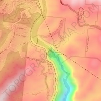 Barron Falls topographic map, elevation, terrain