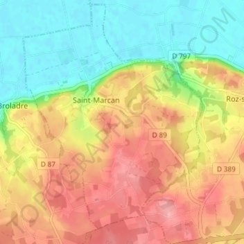 Le Grand Prés topographic map, elevation, terrain
