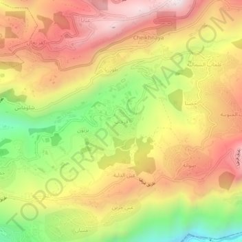 Ferhet topographic map, elevation, terrain