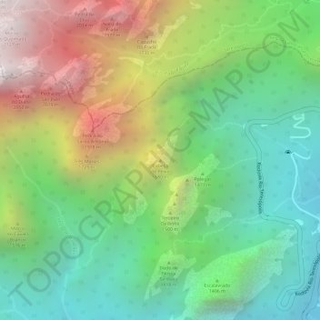 Cabeça de Peixe topographic map, elevation, terrain