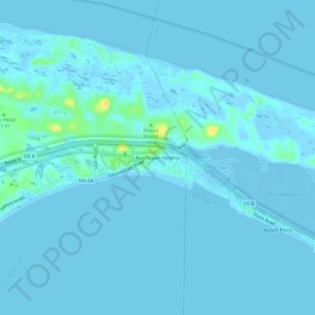 Mayflower Heights topographic map, elevation, terrain