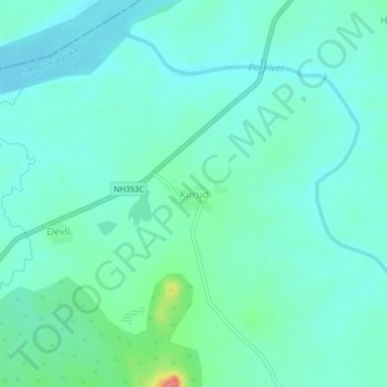 Kurud topographic map, elevation, terrain