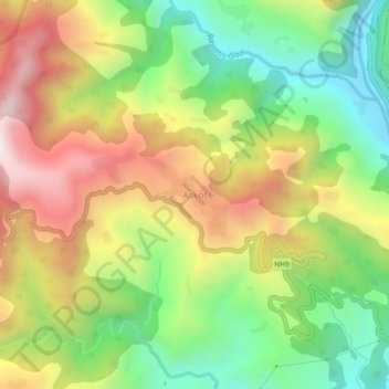 Askot topographic map, elevation, terrain