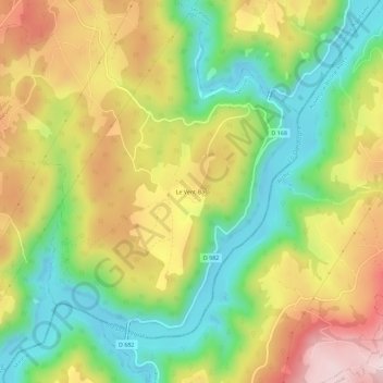 Le Vent-Bas topographic map, elevation, terrain