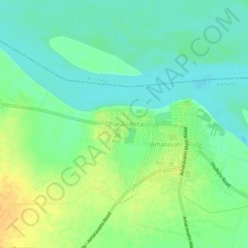 Dharanikota topographic map, elevation, terrain