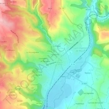 L'Oratoire topographic map, elevation, terrain