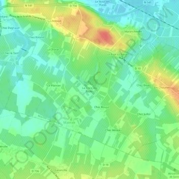 La Croix des Sables topographic map, elevation, terrain