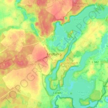 Feldberg topographic map, elevation, terrain