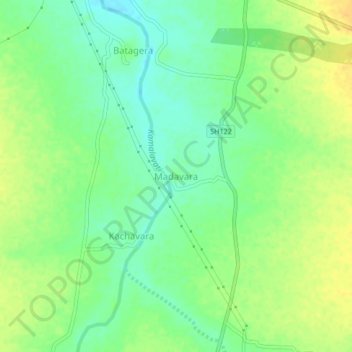 Madavara topographic map, elevation, terrain