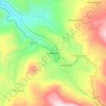 Kadiyallana topographic map, elevation, terrain