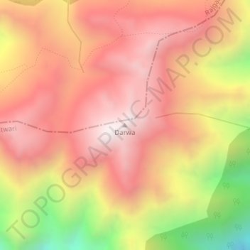 Darwa topographic map, elevation, terrain