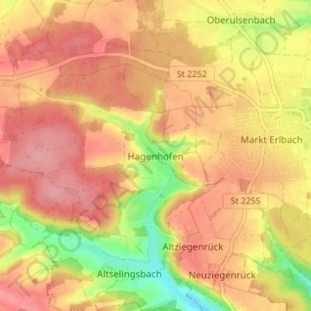 Hagenhofen topographic map, elevation, terrain