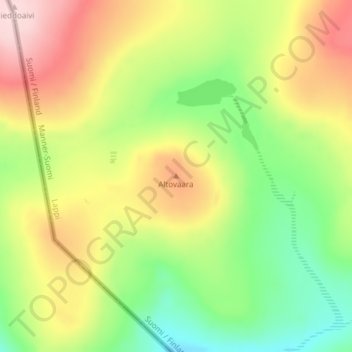 Altovaara topographic map, elevation, terrain