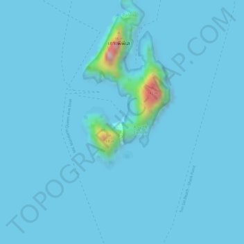 Maya Bay topographic map, elevation, terrain
