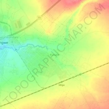 Kasale topographic map, elevation, terrain