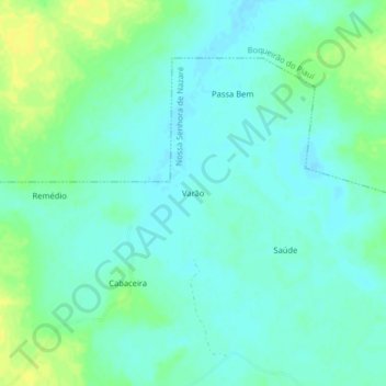 Varão topographic map, elevation, terrain