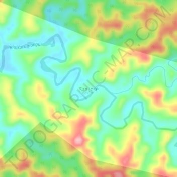 San José topographic map, elevation, terrain